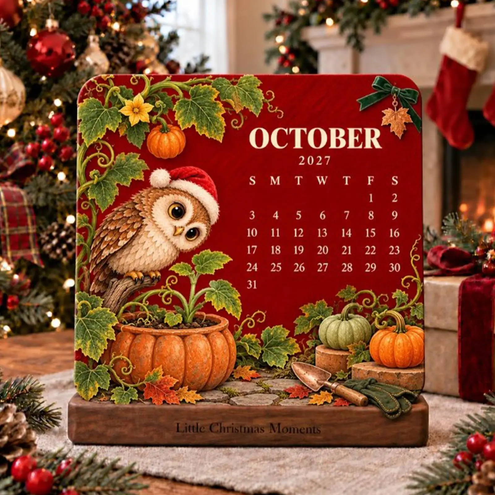 Desk Calendar 2027 12Pieces Mini Christmas Cards Agenda With Stand 5.5x3.5Inch Office Calendar For Desk For Teacher Family