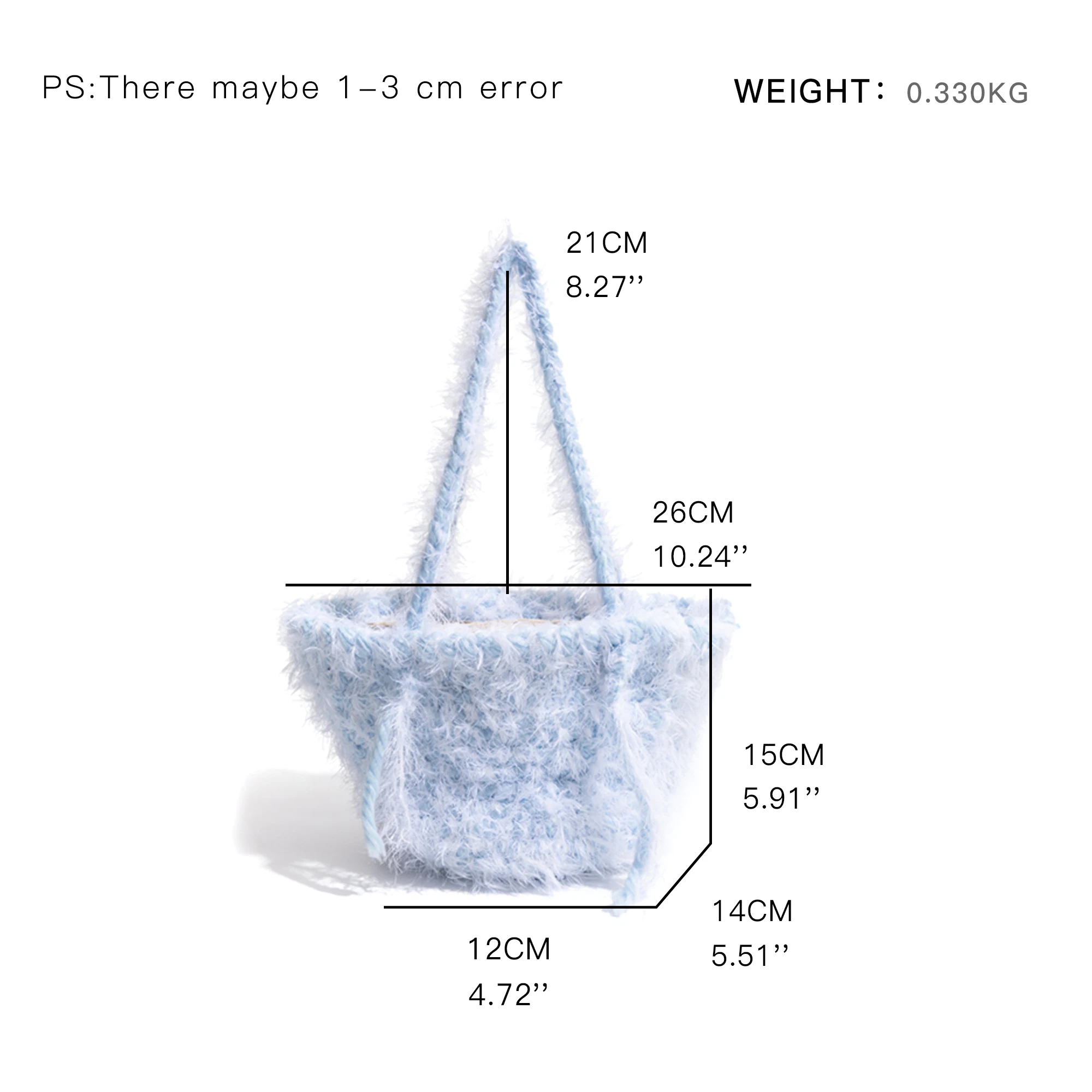 MABULA Winter Fluffy Cotton Bucket Bag Cute Woven Solid Handbag For Girls Knitted Tassel Fashion Simple Shoulder Purse Phone Bag