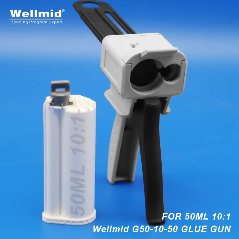 10:1 50ml Epoxy Adhesives Dispensing Gun 2K Kit Portable Double tube Mixing Dispenser Loctite ARALDITE 3M Cartridges AB Glue Gun