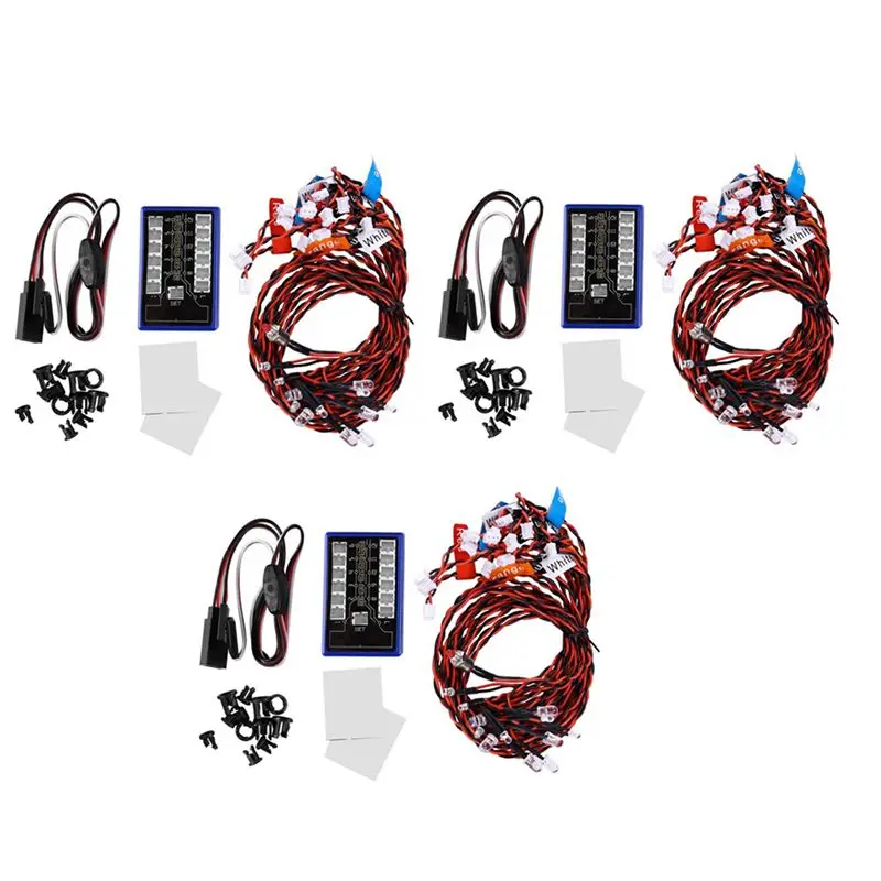 A63T-36 LED Flashing Bright Light Strobe Lamps Kit System For 1/10 1/8 TAMIYA Axial SCX10 Traxxas TRX4 RC Crawler Dift Car
