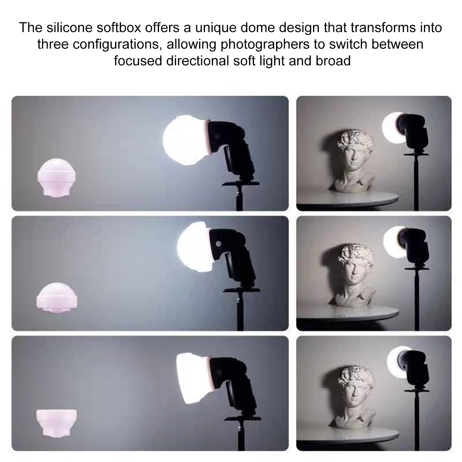 AK-R22 Diffusion Dome Collapsible Flash Diffuser Fit for Godox V1/ AD100Pro Series Round Head Flash Collapsible Diffusion Dome