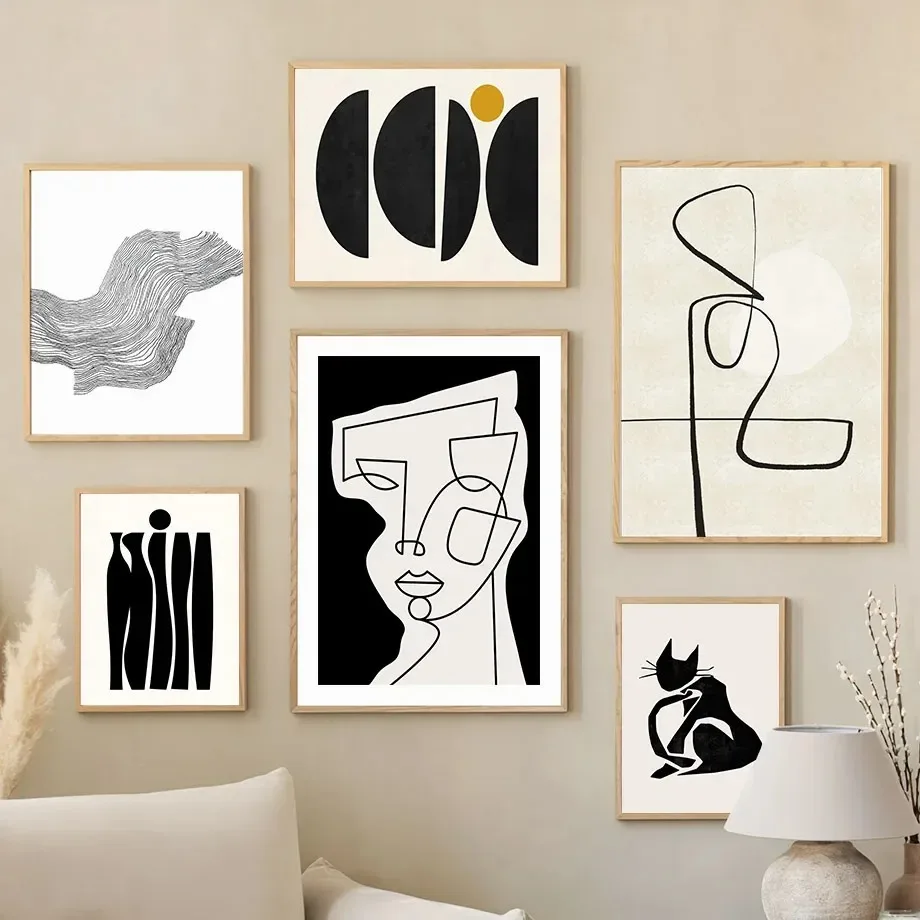 بوهو جدار الفن قماش اللوحة ، خط الملصقات ، وجه الجسم ، الأوراق الصفراء ، مجردة حديثة ، ديكور غرفة المعيشة ، الطباعة ، صور جدارية منزلية #2