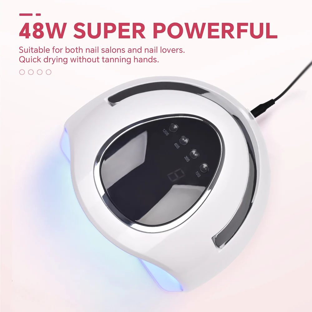 48W Nail UV LED Lamp Quick Dryer Nail Gel Polish Varnishes Long-lasting 3 Timer Mode Manicure Curing Treatment Equipment Tool