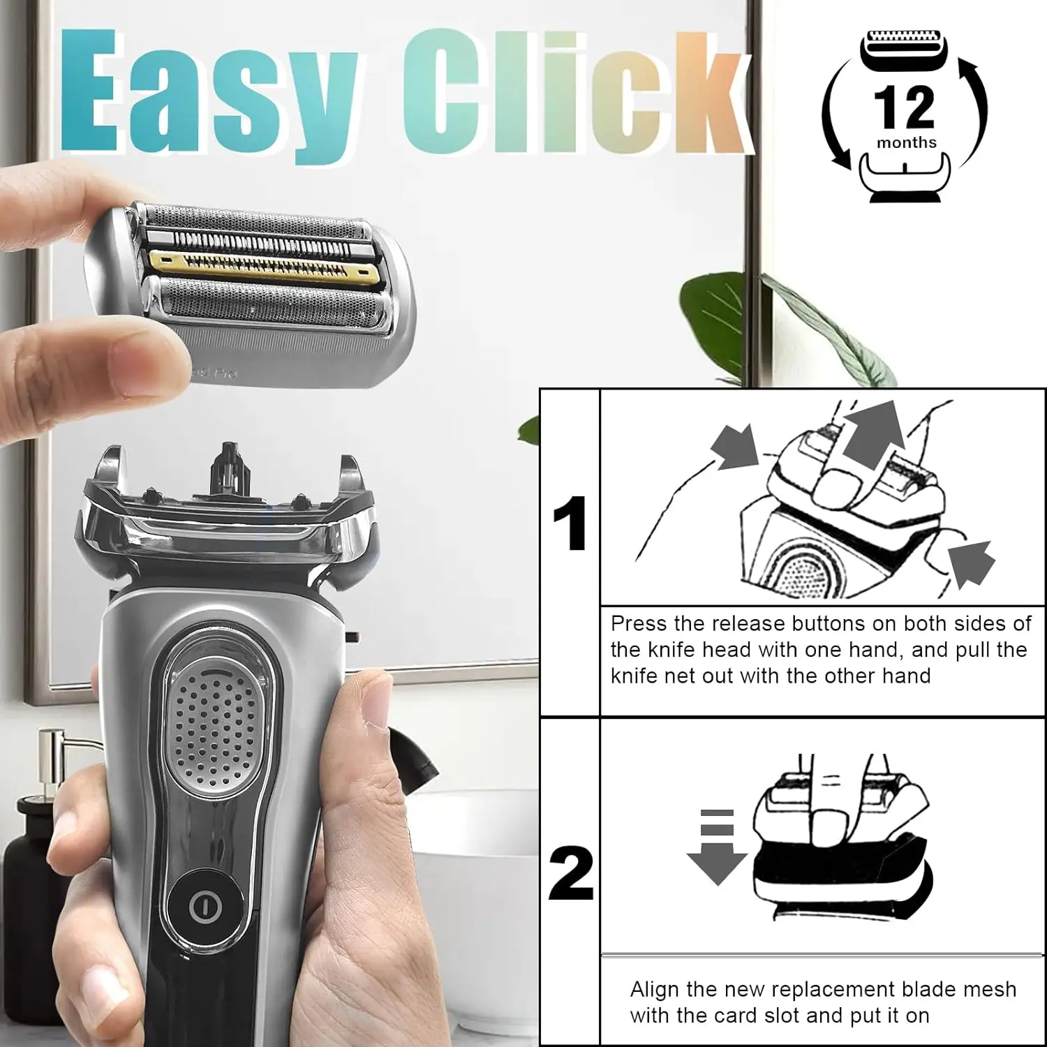 رأس بديل 94 متر لماكينات الحلاقة من سلسلة براون 9 9050cc,9070cc,9075cc,9080cc,9090cc,9095cc,9250cc,9280cc,9290cc,9295cc,9292cc