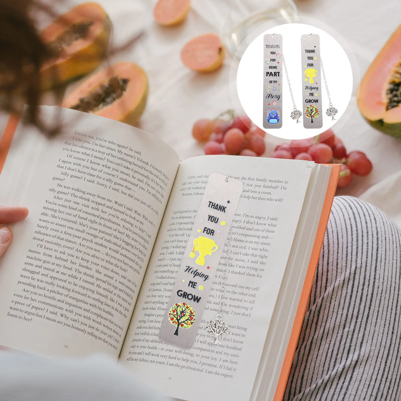 2Pcs Decorative Stainless Steel Bookmarks Smooth Finish Creative Reading Teacher Appreciation Gift Bookmark for Women