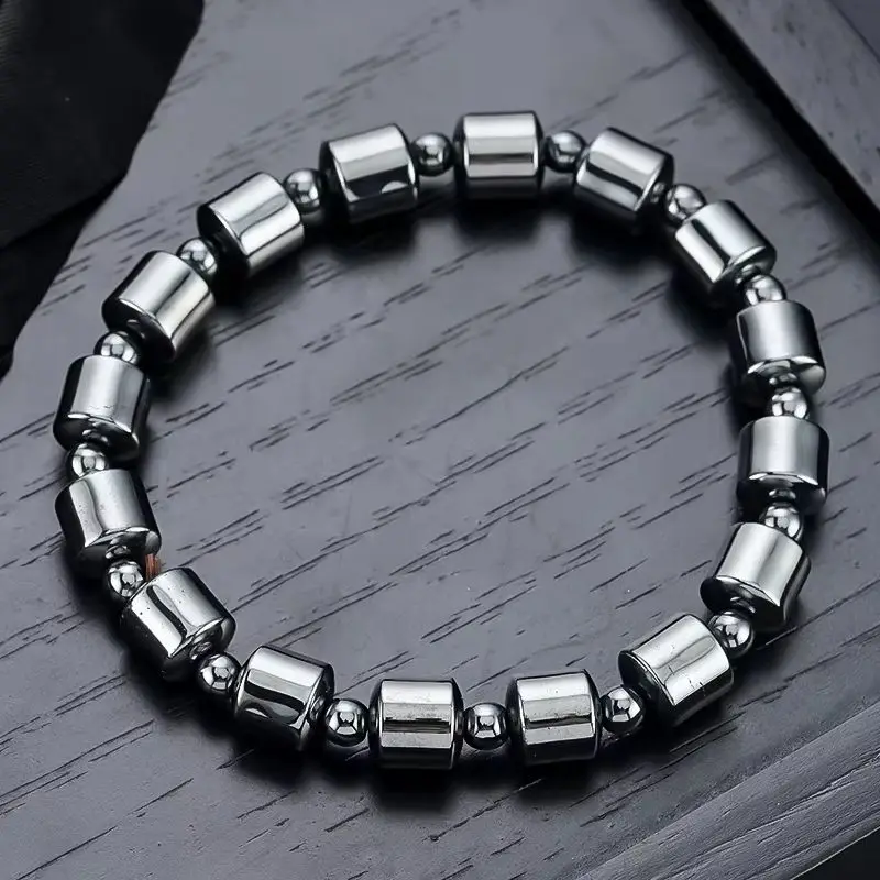 Black Gallstone Men's Bracelet Bracelet Reclaim Your Edge & Confidence String Elastic Healing Bracelet, Inspiration Gift Jewelry