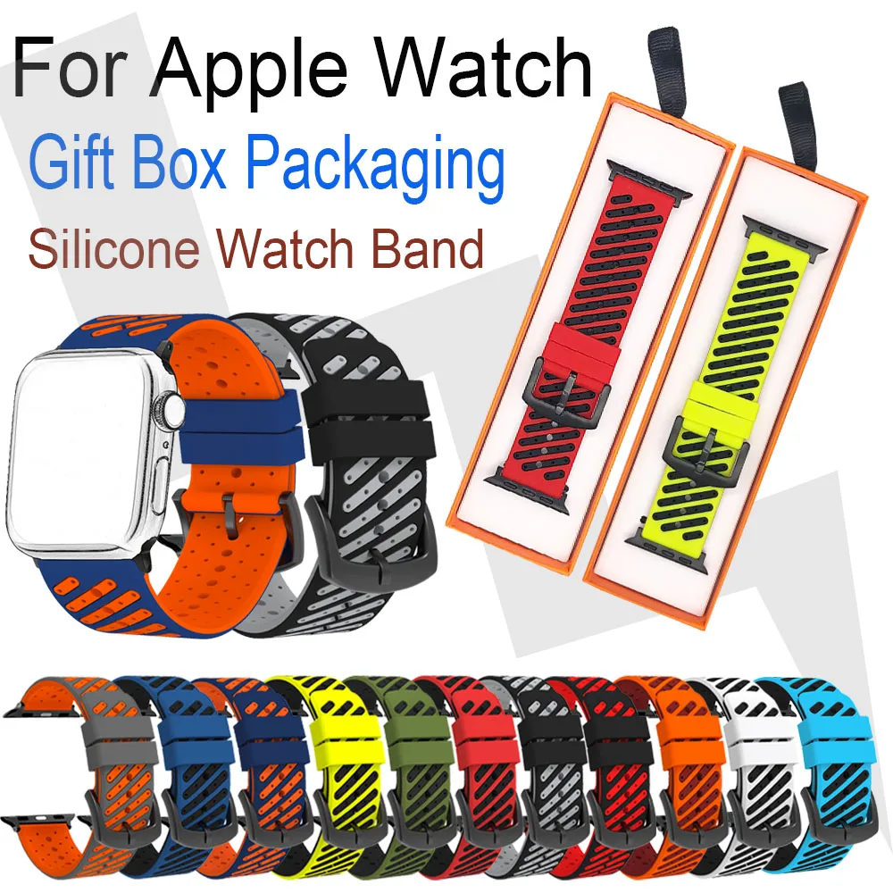 

Ремешок для Apple Watch 49 мм, 40 мм, 44 мм, 45 мм, 41 мм, 38 мм, 42 мм, силиконовый браслет IWatch Series Se 11 10 9 8 7 6 5 3 Ultra 2 Band