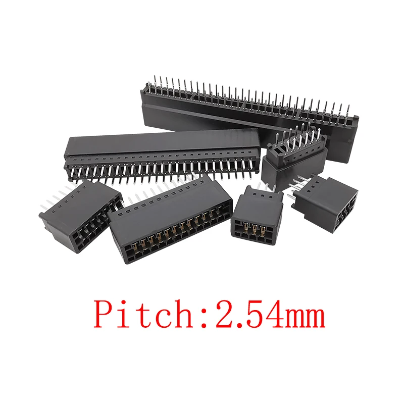 5Pcs Pitch 2.54mm Edge Card Connector Slot 2x3P/4/5/6/7/8/10/11/12/13/15/18/20/49 Pin PCB Connecting Finger Socket Through Holes