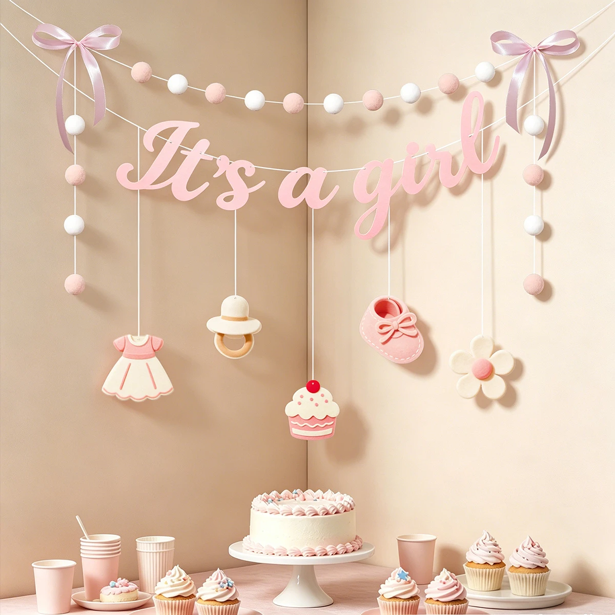 Expectant Mother Celebration Party Decoration Bunting Banner Hanging Baby Gender Reveal Baby Shower Backdrop Boy or Girl Baby Sh