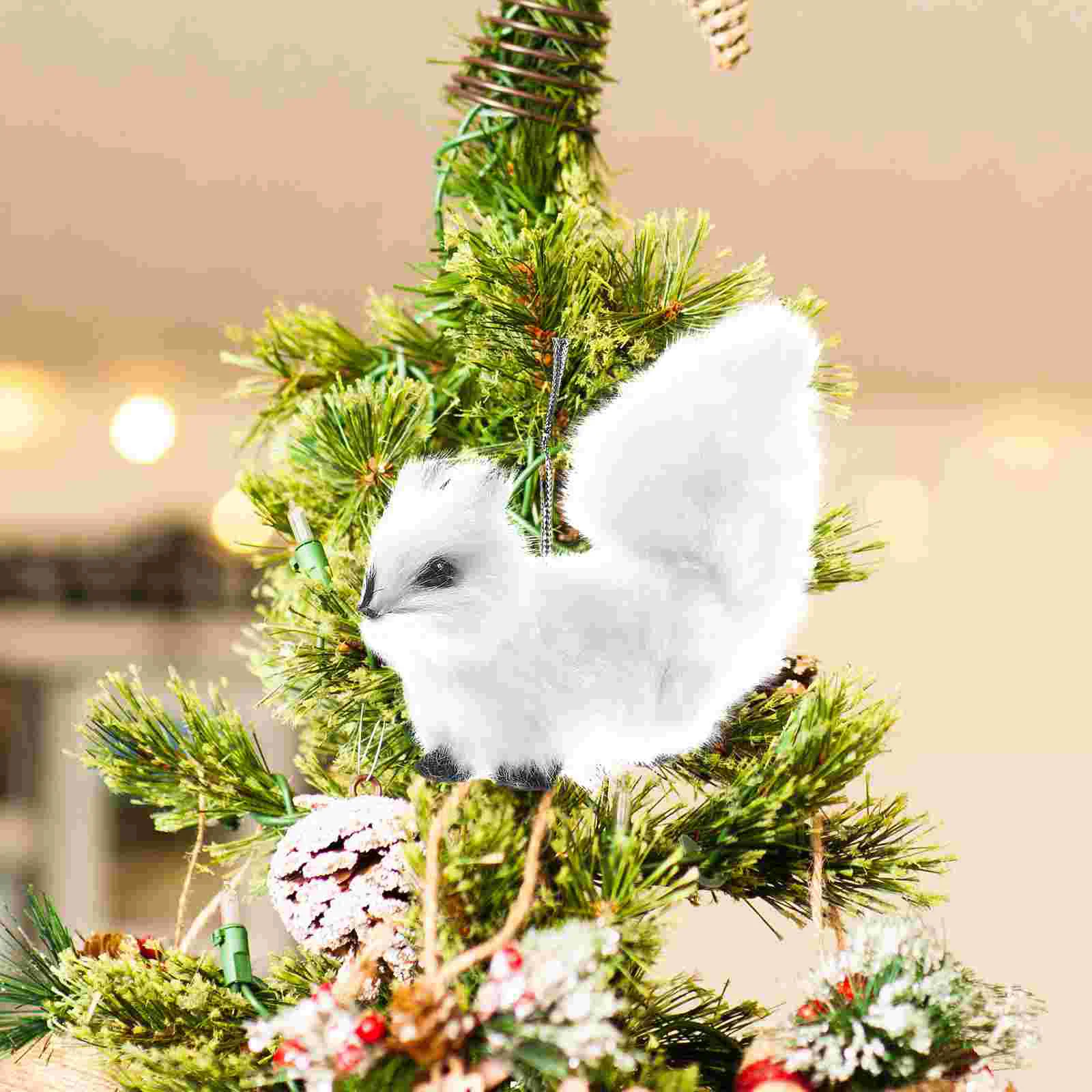 Adorable Plush Pendant Mini Furry Squirrel nament Squirrel Statue Festive Christmas Tree Decor Party Holiday nament