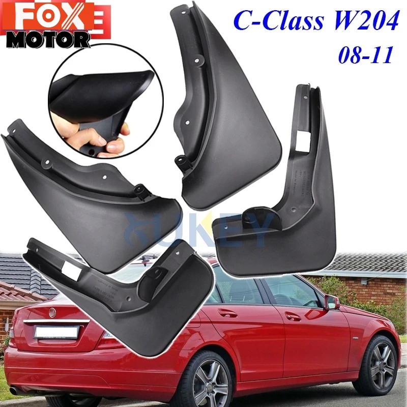 Set Mud Flap For Benz C Class C-Class C250 C350 W204 2008 2009 2010 2011 Pre-Facelift Mudflaps Splash Guards Car Accessories