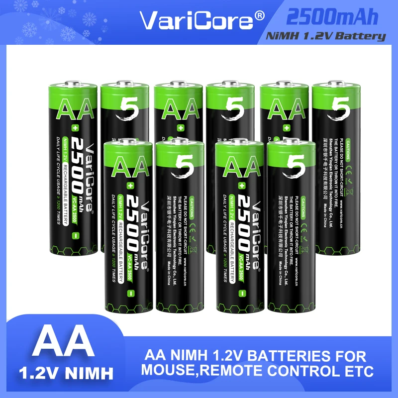 Batteria ricaricabile Liitokala 1.2V AA 2500mAh ni-mh per batterie giocattolo per Mouse con telecomando per pistola di temperatura