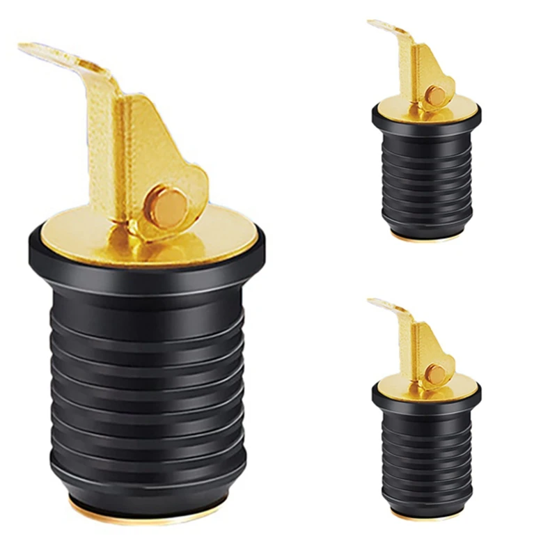 Brass Screw Type Compression Plug Drain Plug Bung Socket Boat Expandable Rubber Bait Well Plug Marine Accessories