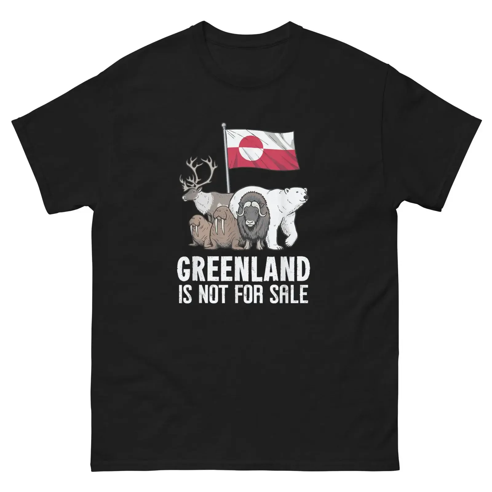 Camiseta clásica de algodón con estampado de satira política, diseño vintage lavado, ropa de diseñador gráfico, ropa de calle suave, Greenland Is Not For Sale