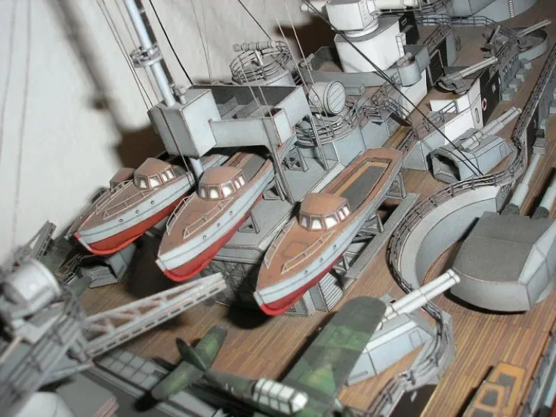 1/280 WWII GER oorlogsschip GPM182 slagschip complete versie papieren model handgemaakt speelgoed