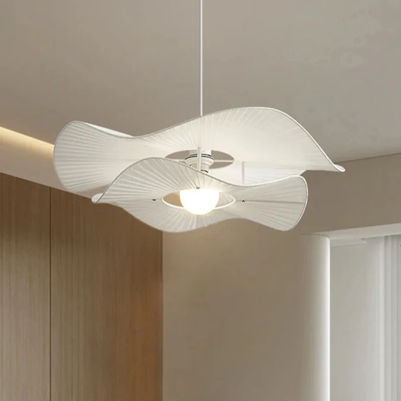 Nordic Design Fabric Led Pendant Lights Bedroom Living Dining Room Decoration Home Flower Chandelier Indoor Lustre Lamps Fixture