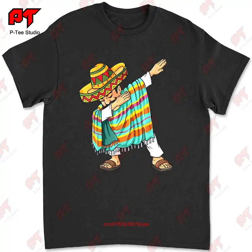 Cinco De Mayo Dabbing Poncho Sombrero Mexican T-shirt ACZL