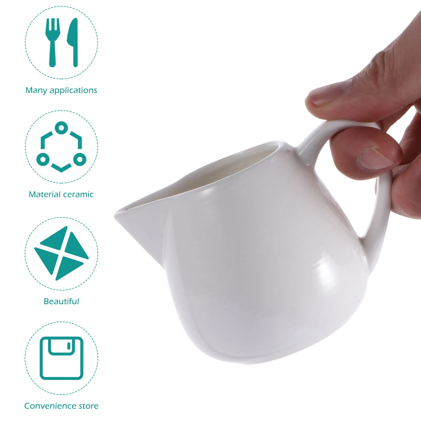 Ceramic Coffee Milk Frothing Cup Multi Functional Measuring Pitcher Cup for Latte Art Frothing Juice Ice Cream Dessert Serving