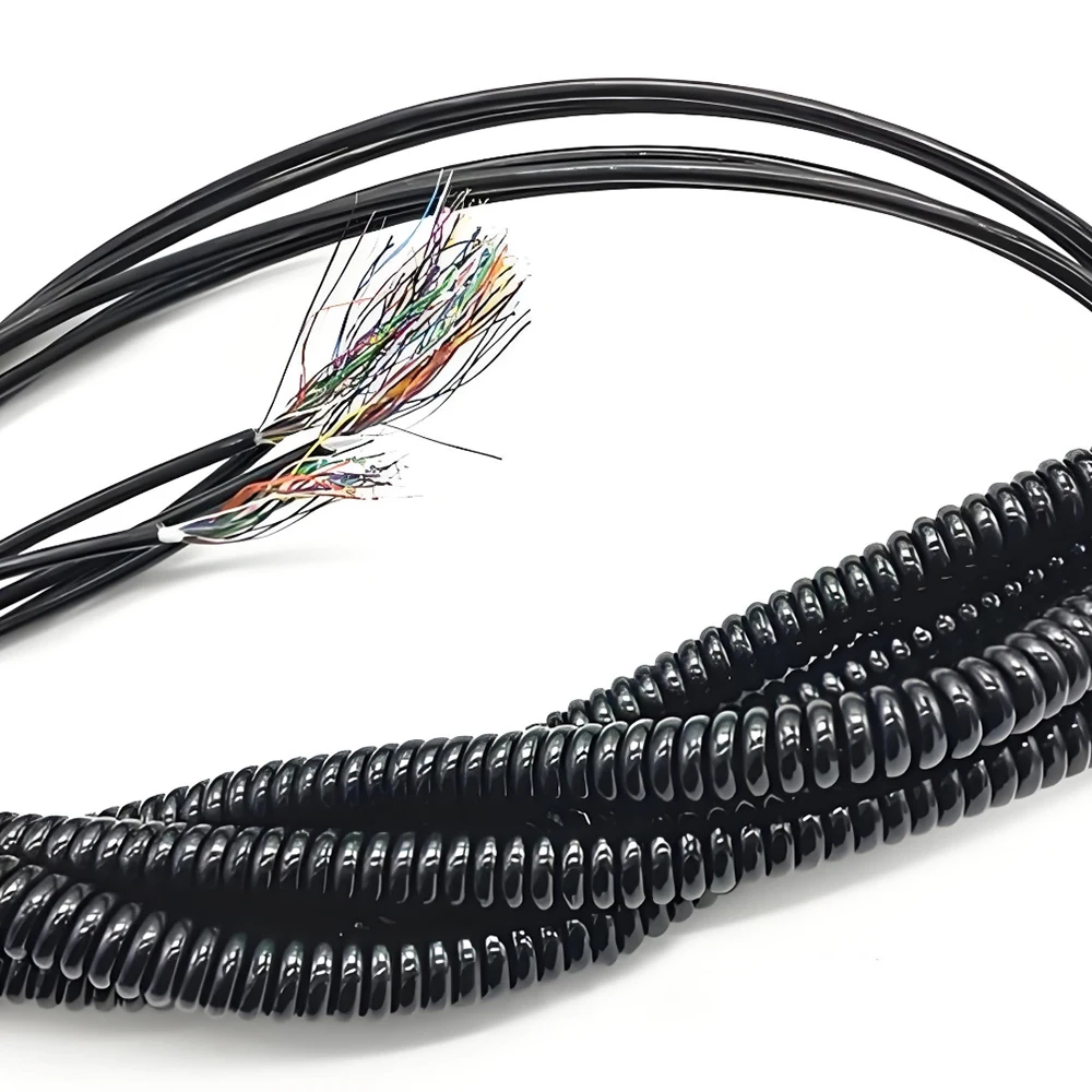 

26-Core Shielded Spring Cable for CNC Handwheel - High Flexible Signal Wire Encoder Extension Cord, Machine Tool Accessories