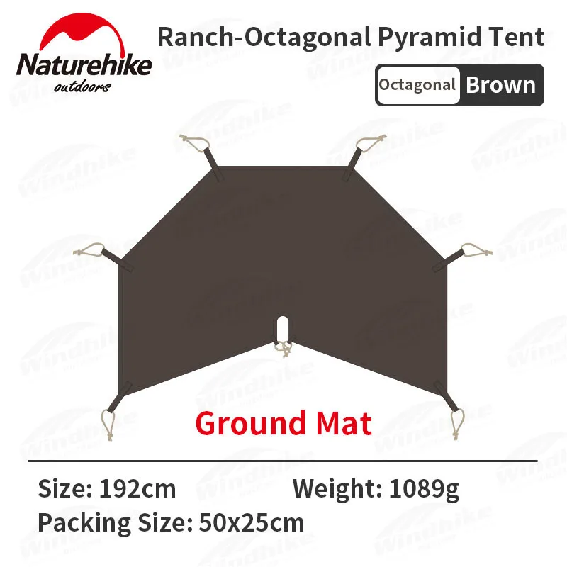 Naturehike Footprint Groundsheet 5-8 PeopleRanch Pyramid Tent Floor Mat Polyester Fiber Moistureproof Hexagonal Pad NH20ZP014