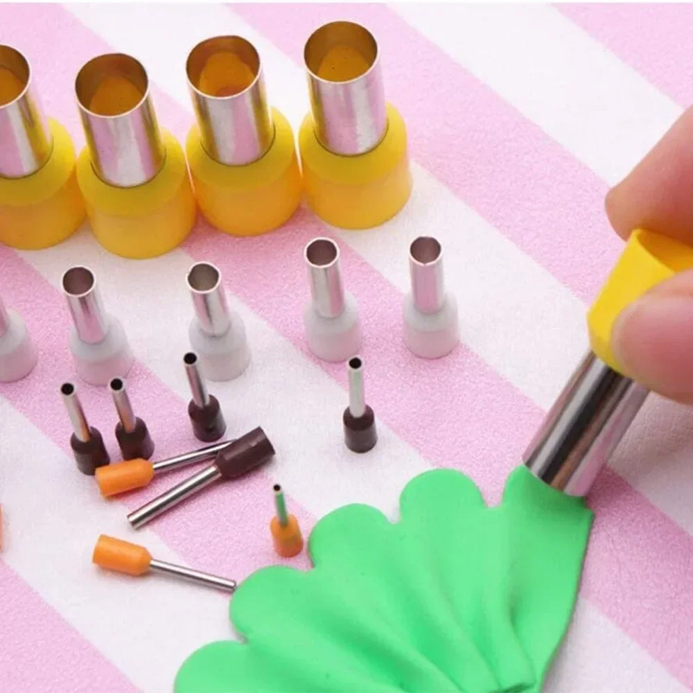 8PCS/40PCS Polymer Clay Cutter Stainless Steel Circle Shape Cutter Mould Punching Tool for DIY Crafts Art Supplies Office School