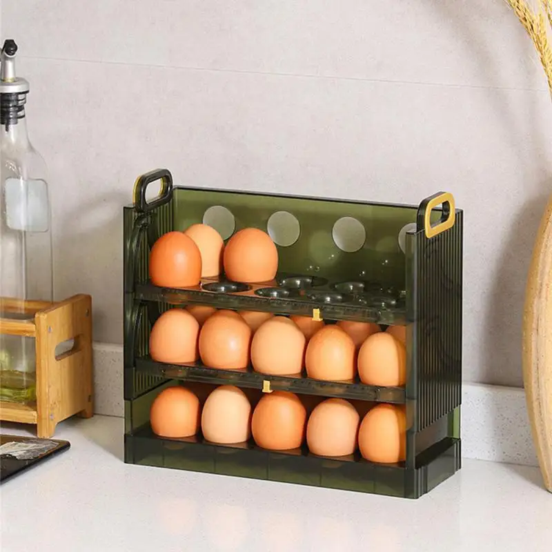 

Egg Storage Box Refrigerator Organizer Food Contact Materials Egg Fresh-keeping Box Tray Dispenser Kitchen Storage