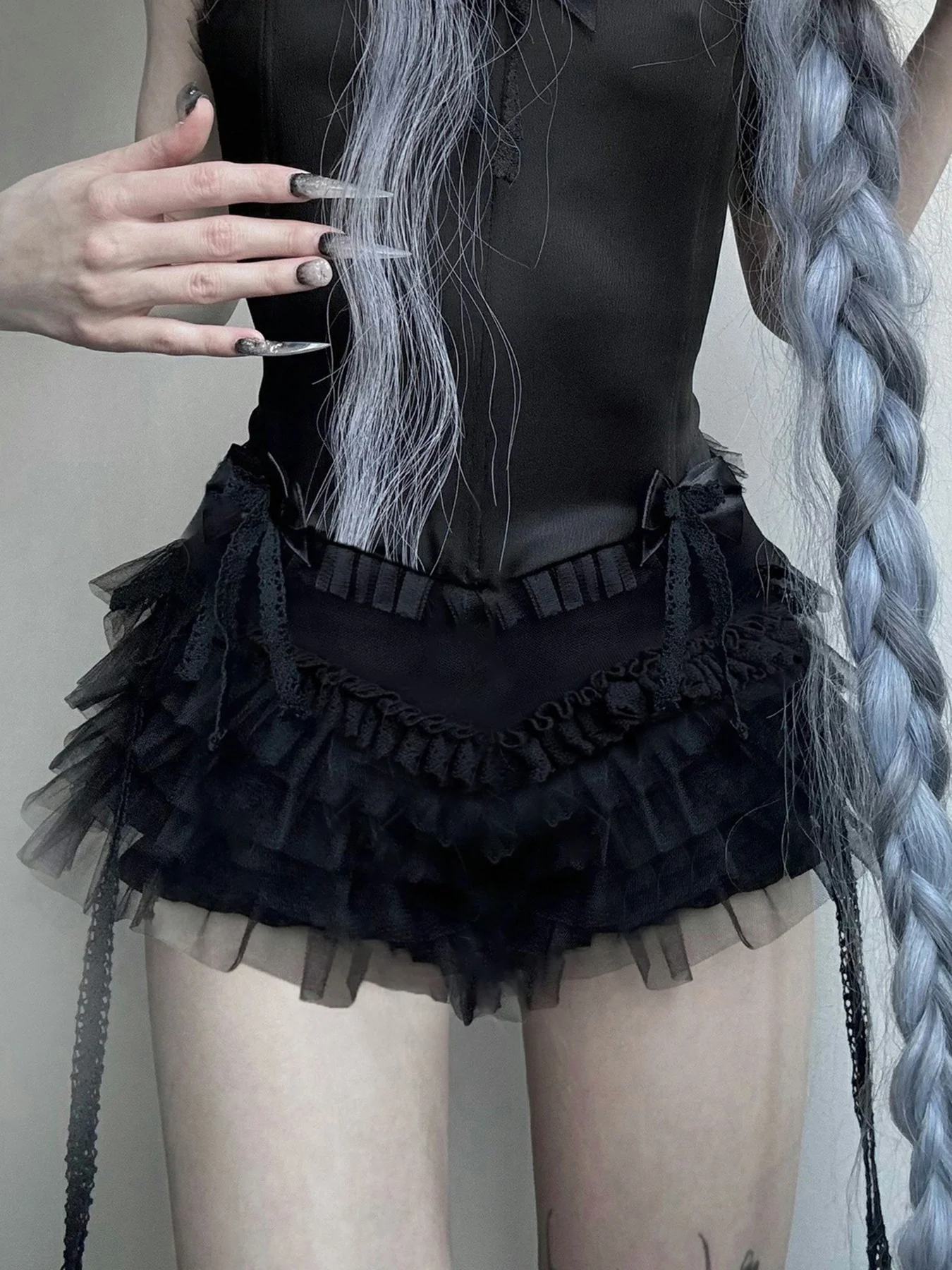Gothic Style Lace Ruffles Cute Shorts Aesthetic Chic Lolita Girls Low Waisted Minishorts Gyaru Streetwear Outfits