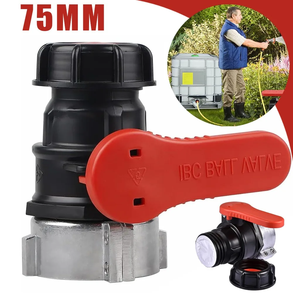 1 ensemble de vanne papillon en alliage d'aluminium 75MM/DN50 pour conteneurs IBC, largement utilisée dans les processus chimiques, ainsi que comme vanne de sortie pour réservoirs d'acide, réservoirs IBC, réservoirs d'eau, seaux et autres conteneurs.