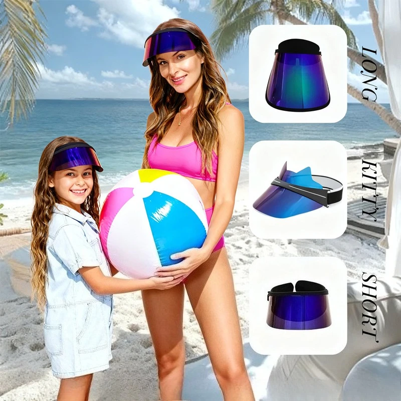 

Summer Sun Hat Family Set UPF 50+ UV Protection Purple Golf Hat Long and Short Outdoor Sports Tennis Leisure Sun Hat