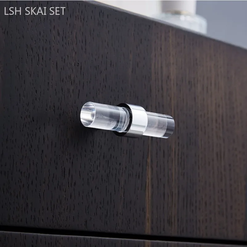 

Acrylic Cabinet Door Handles Modern Transparent Plastic Drawer Knobs Light Luxury Wine Cabinet Door Handles Furniture Hardware