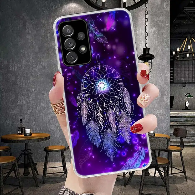 Retro Feather Dreamcatcher Phone Case For Samsung Galaxy A55 A54 A53 A52 A15 A14 A13 A12 A35 A34 A33 A32 A25 A24 A23 A22 A04S A0