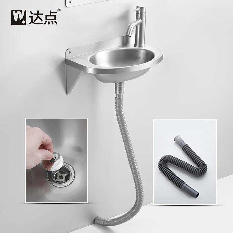 Wall Mounted Stainless Steel 304 Bathroom Wash Basin Kitchen Sink