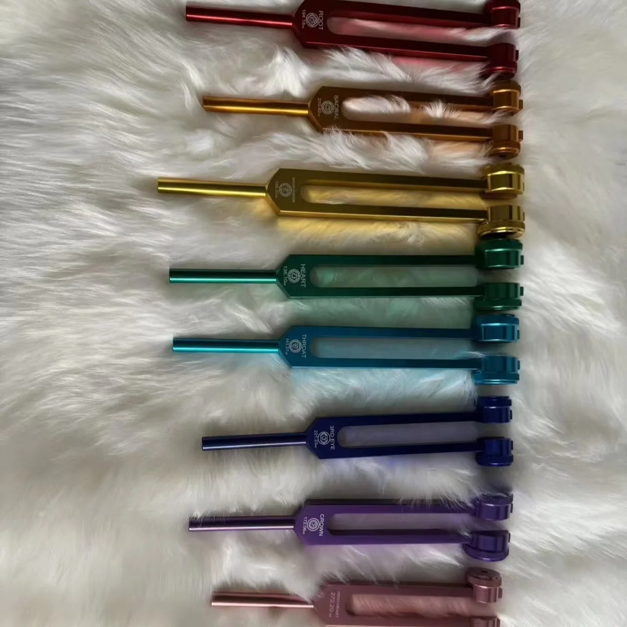 Aluminium Alloy Chakra Tuning Fork Set for Sound Healing Therapy Yoga Meditation Sound Bath