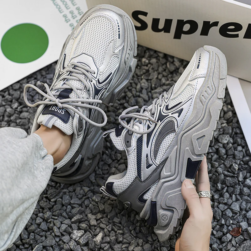 

2025Summer Comfortable Lightweight High-Quality Breathable Mesh Dad Shoes Thick-Soled Casual Men's Trendy Shoes39-45