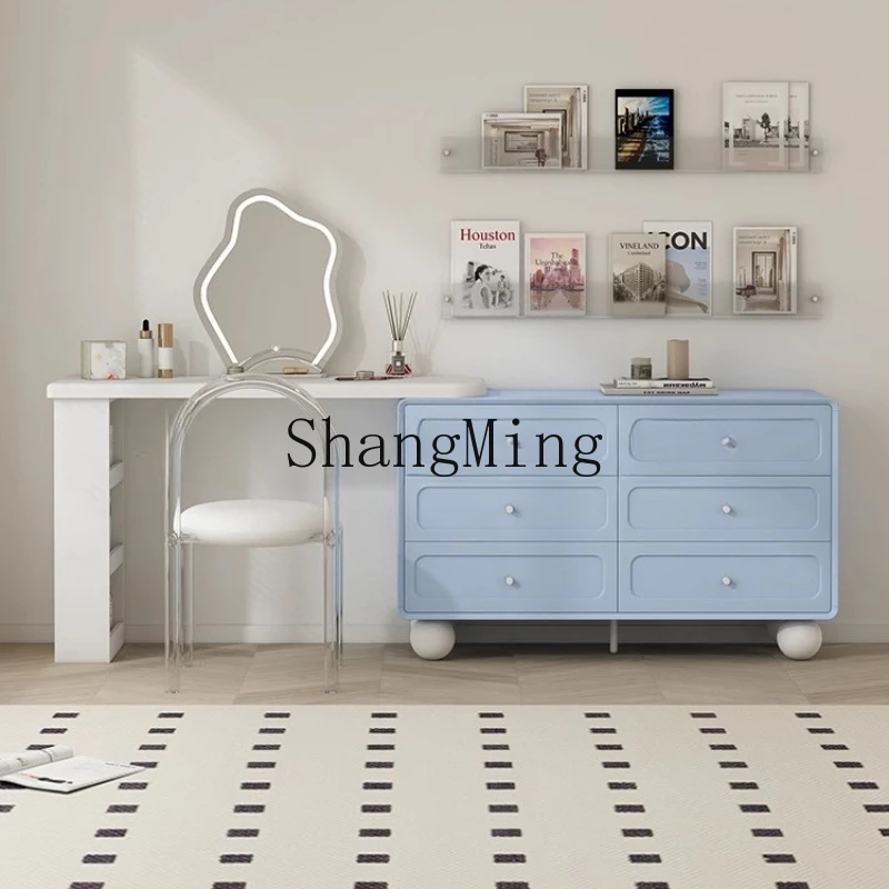 

FG simple tone cream wind, bedside chest, dresser, integrated bedroom telescopic table
