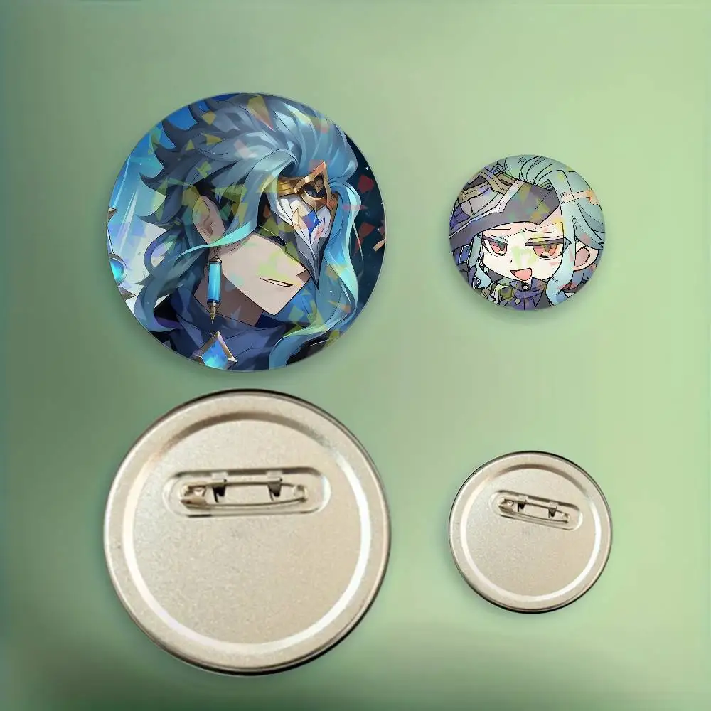 Genshin Impact Il Dottore Laser Button Pins Backpack Clothing Decor Brooch Fiction Badge Jewelry Gifts