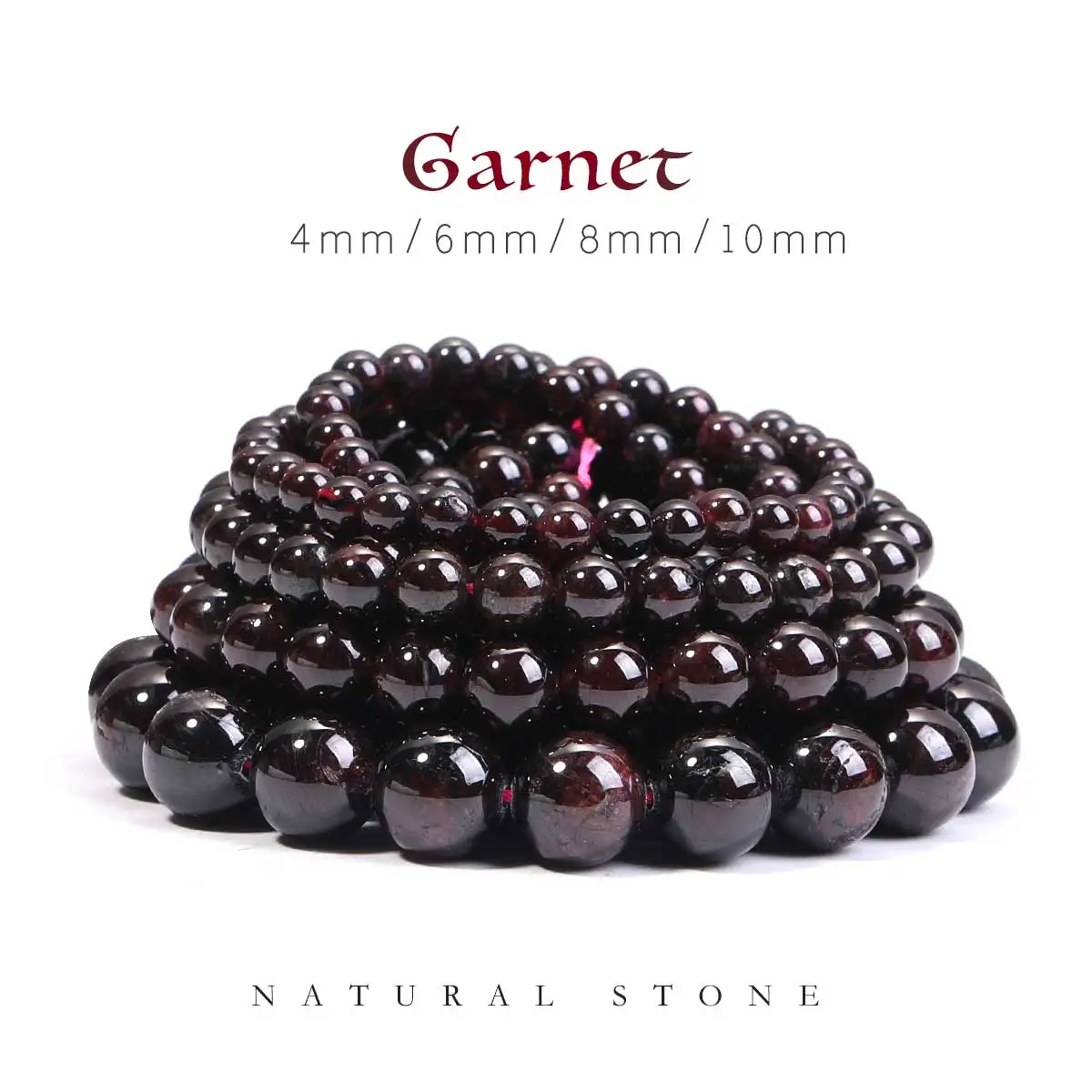 AAA Natural Gemstone Natural Dark Red Garnet Beads Round Loose Stone Beads For Jewelry Making DIY Bracelet Necklace Accessories