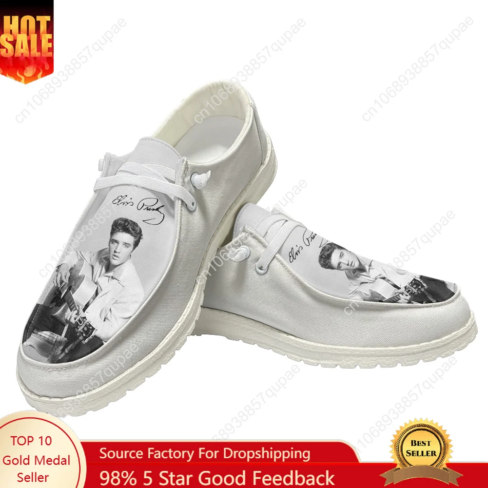 Elvis aaron presley sapatos casuais o rei hillbilly gato masculino mulher sapato plano respirável calçado leve feito sob encomenda