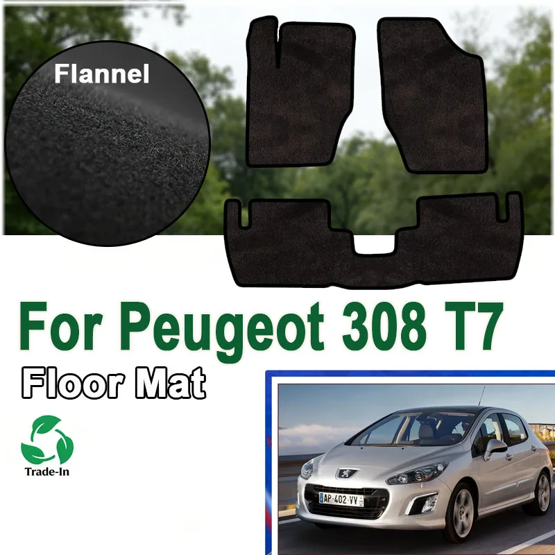 

Flannel Car Floor Mats For Peugeot 308 T7 2011~2017 5 Door Hatchback Rugs Panel Footpads Carpet Cover Cape Foot Pads Sticker