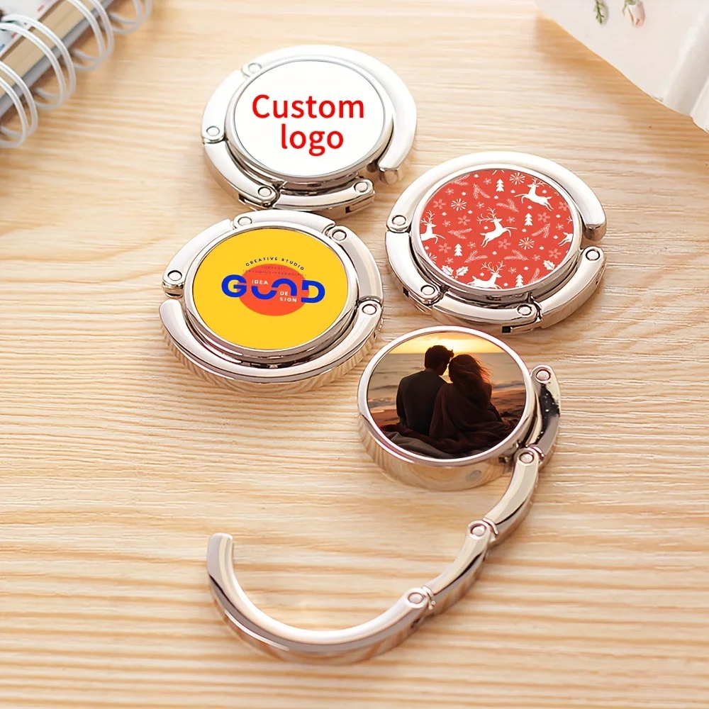 Metal Bag Hook for Personalised Pictures, Design, Durable and Stylish, Suitable for Handbags, Wallets and Rucksacks