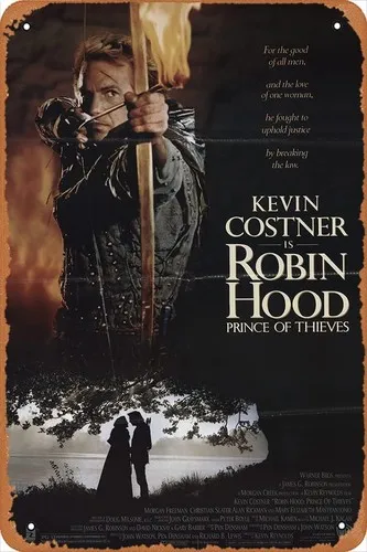 Metal Sign Movie Poster Robin Hood: of Thieves (1991) Wall Decor Tin