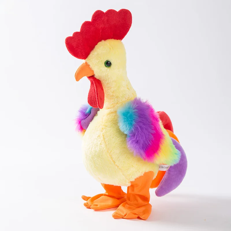 Robô frango brinquedos para animais de estimação eletrônico gritando galo elétrico engraçado dança cantar brinquedo de pelúcia música animal macio para crianças presente aniversário