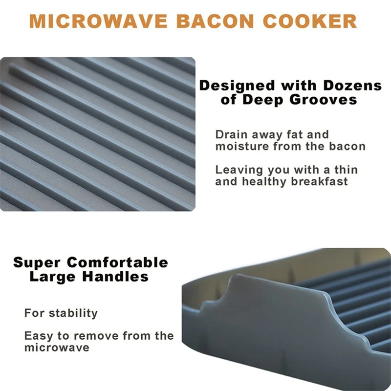 Bandeja de bacon de microondas de silicone máquina de bacon de microondas de grau alimentício pan-AT64 de bacon de microondas de silicone