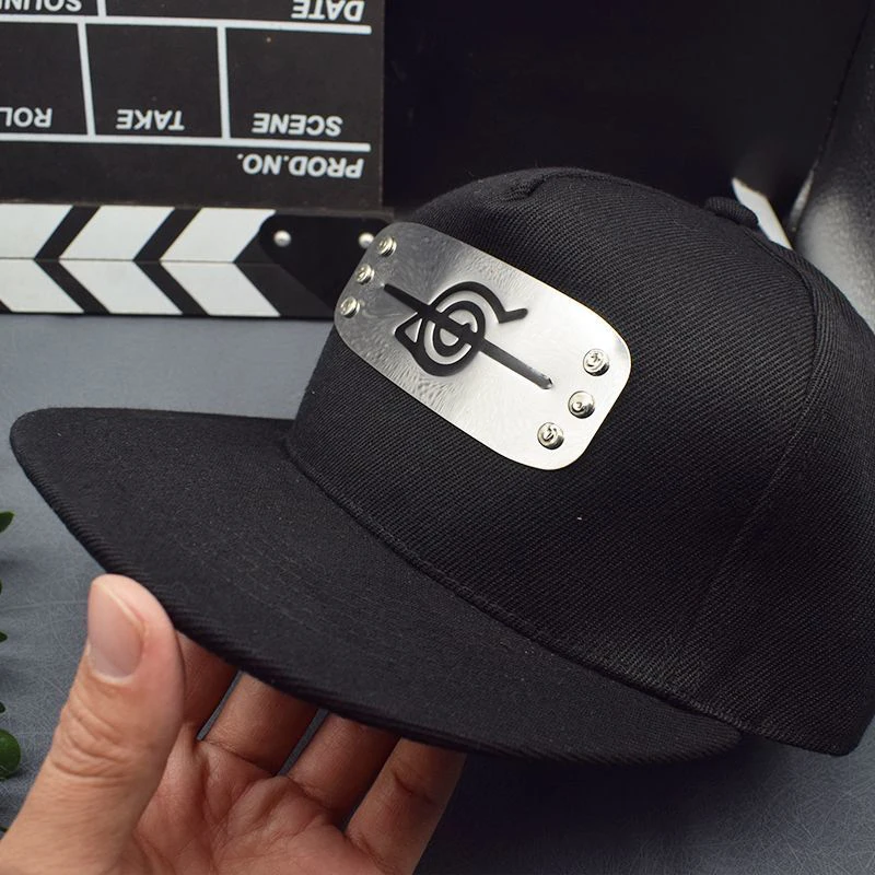 Anime Naruto Anti-Leaf Village Metall-Logo Snapback-Kappe Flacher Schirm Hip-Hop Baseballmütze Anime-Fans Cosplay-Accessoire Perfekte Geschenke – Detail 8