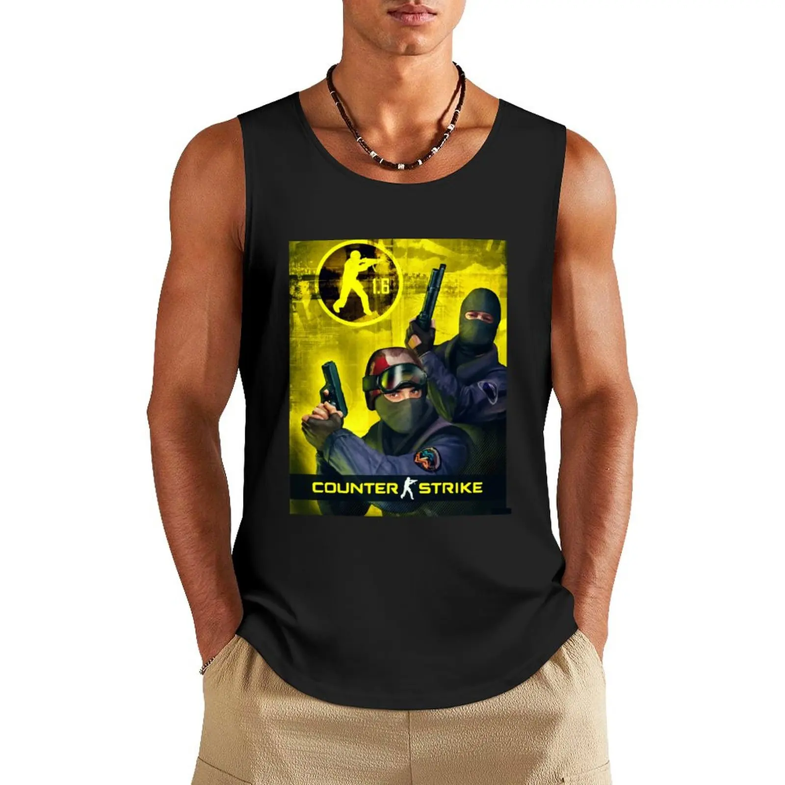

Counter Strike 1.6 Cover art Tank Top man vest Gym t-shirt man men clothings