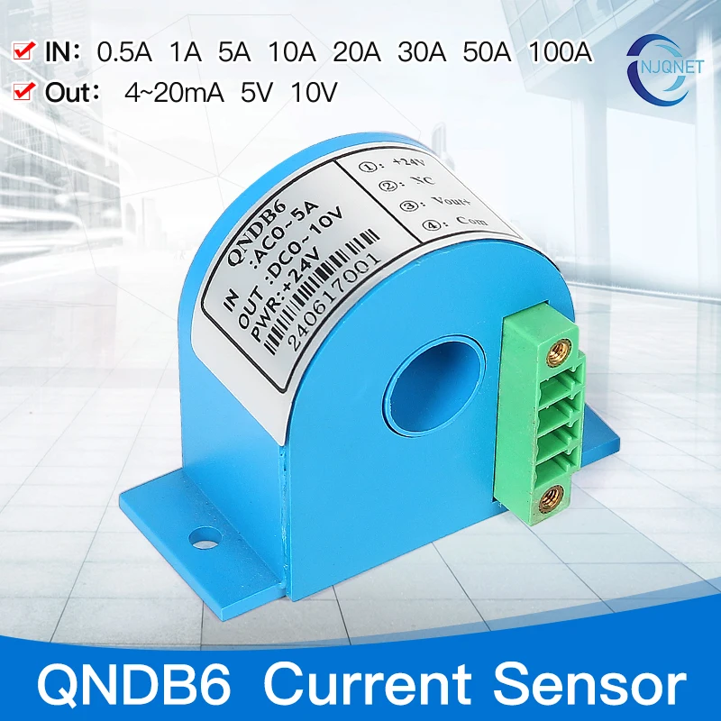 AC DC hall effect current sensor Output RS485 4~20mA QNDB6 Input 1A 5A 10A 20A 30A 50A 75A 100A transducer current transmitter - Image 4