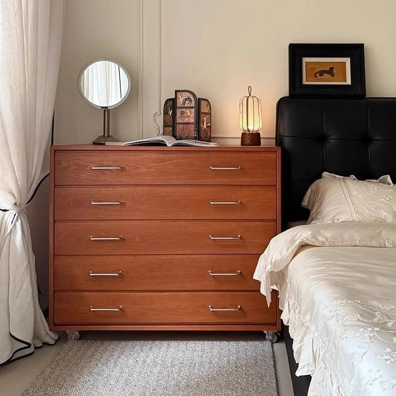 Locker Solid wood chest cabinet Family use Bedroom chest side cabinet Locker Bedside storage pump