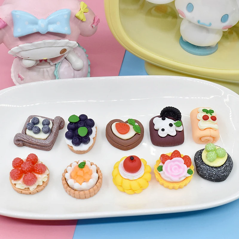 

10Pcs Dollhouse Miniature Simulation DIY Shiwan Cake Dessert Doll House Accessories Resin Cake Model Kids Gifts