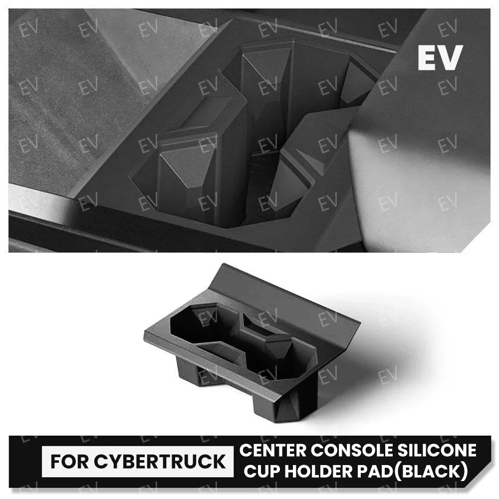 

Silicone Cup Holder Mat for Tesla Cybertruck ABS Silicone Non-slip Mat Console & Armrest Storage Box Watercup Pad Car Interior