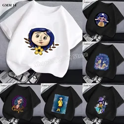 Coraline & The Secret Door T-shirt Cartoon Figure Print Girl Boy Letnie ubrania Graficzne koszulki z krótkim rękawem Prezent urodzinowy dla dzieci